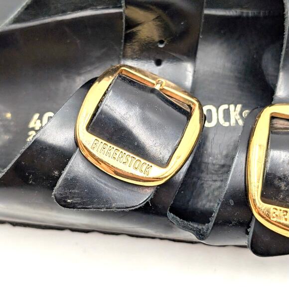 Birkenstock Arizona Big Buckle Sandals Unisex Leather Black Size US W9/M7 EU40 - Picture 11 of 15
